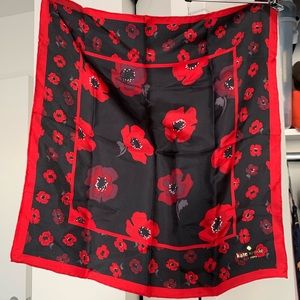 Kate Spade Red Poppy Silk Square